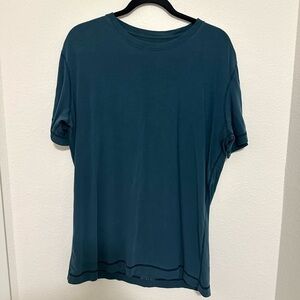 Lululemon 5 Year Basic Tee Pima Cotton Blend Navy Teal Color Size Large Men’s